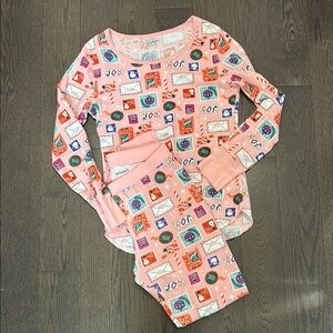 Old navy pink holiday pajamas M